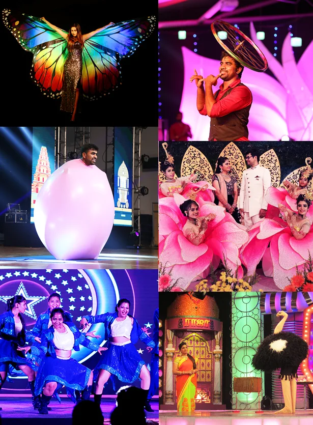 ThrillVeera Entertainment’s Dance Performance Portfolio – Butterfly Dance, Mexican Dance, Samba, Ostrich Dance Act, Wheel Dance, Flower Dance, Swirlers Act, Folk Dance, and Balloon Dance for Stage Shows, Cultural Events, Corporate Functions, and Wedding Entertainment in Chennai & Across India