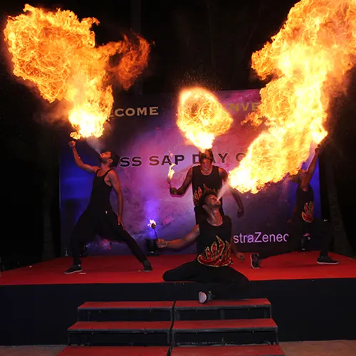 Thrillveera Entertainment unicycle performer showcasing balance and dynamic movement during a live event.