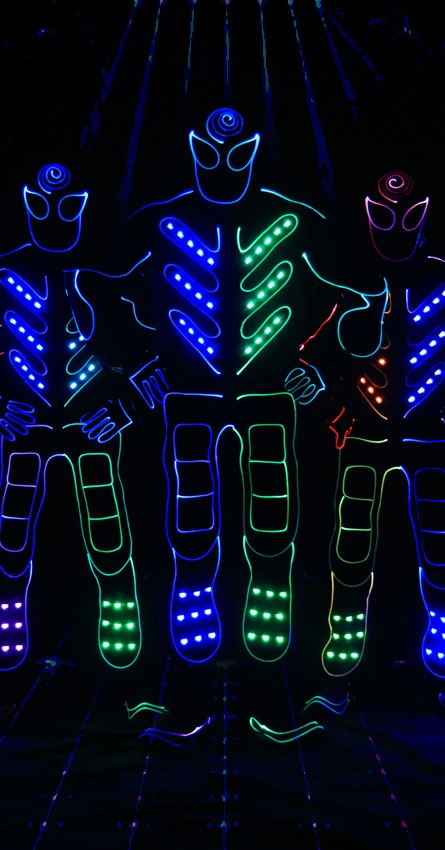 LED Tron dance show performance at event in Chennai – high-energy futuristic light act by ThrillVeera Entertainment